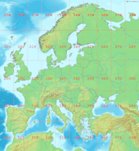 UTM grid v Evropě