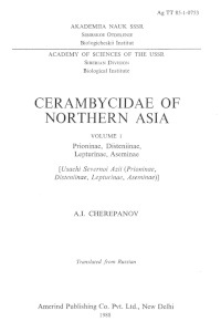 Obálka Cerambycidae of Northern Asia